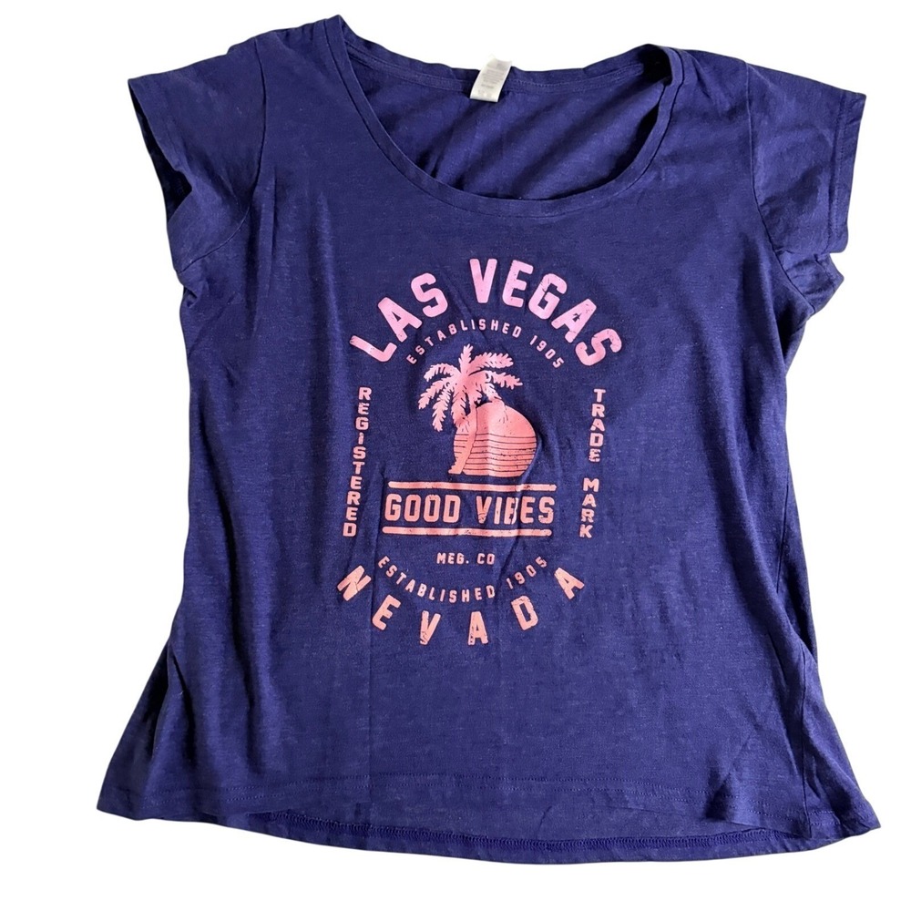 Salt Creek Apparel Las Vegas Graphic T-Shirt Womens Medium Purple Cotton Blend